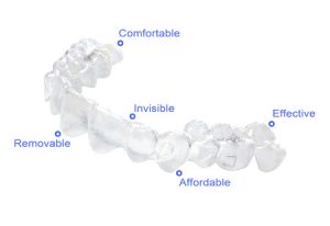 invisible braces on a white background
