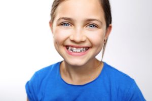 teenage girl with dental braces